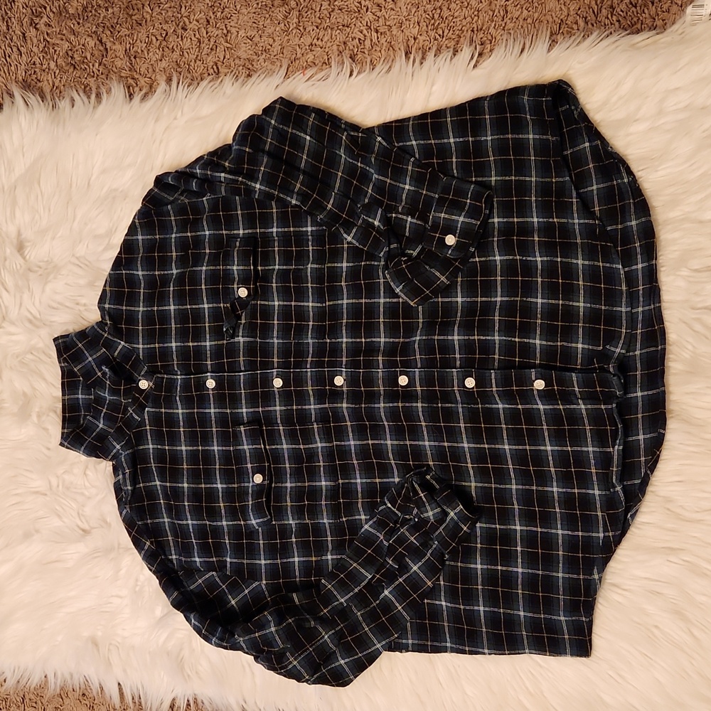 OLD NAVY THE BOYFRIEND SHIRT PLAID FLANNEL SIZE XL